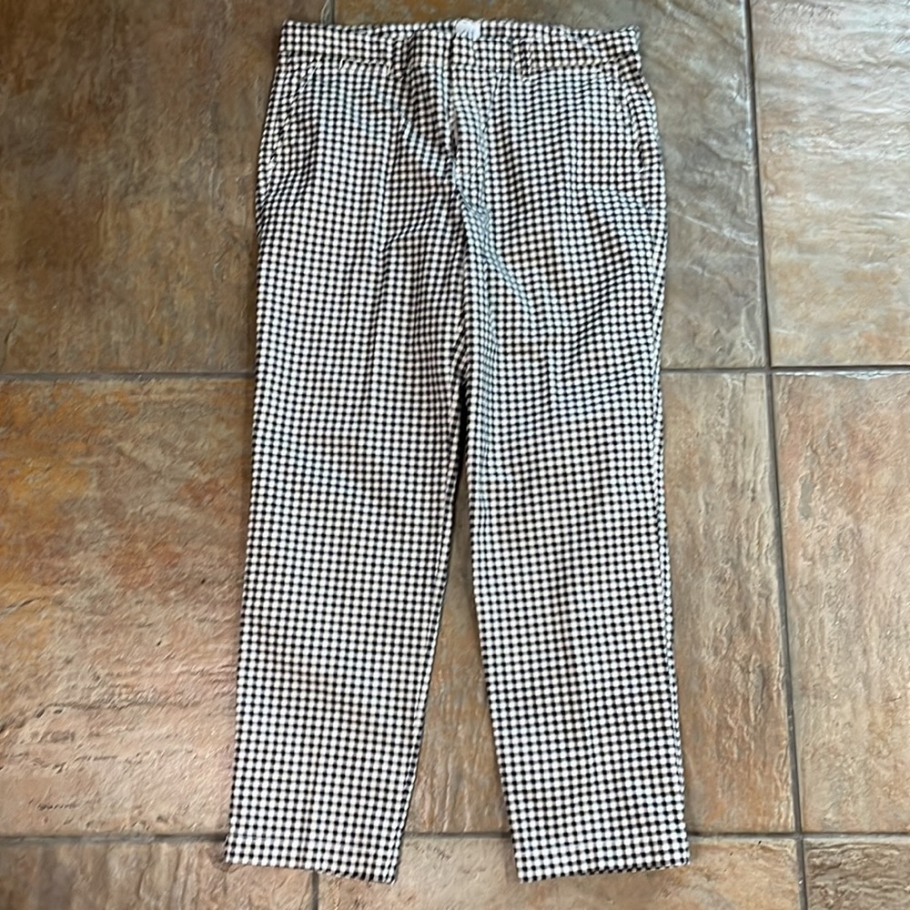 GAP Slim City Black & White Check/Gigham Print Crop Pant - Picture 2 of 11